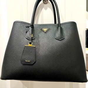 Prada saffiano large double bag